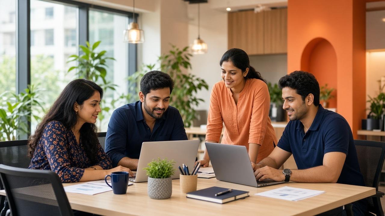 Khodi Mart team collaborating in the office
