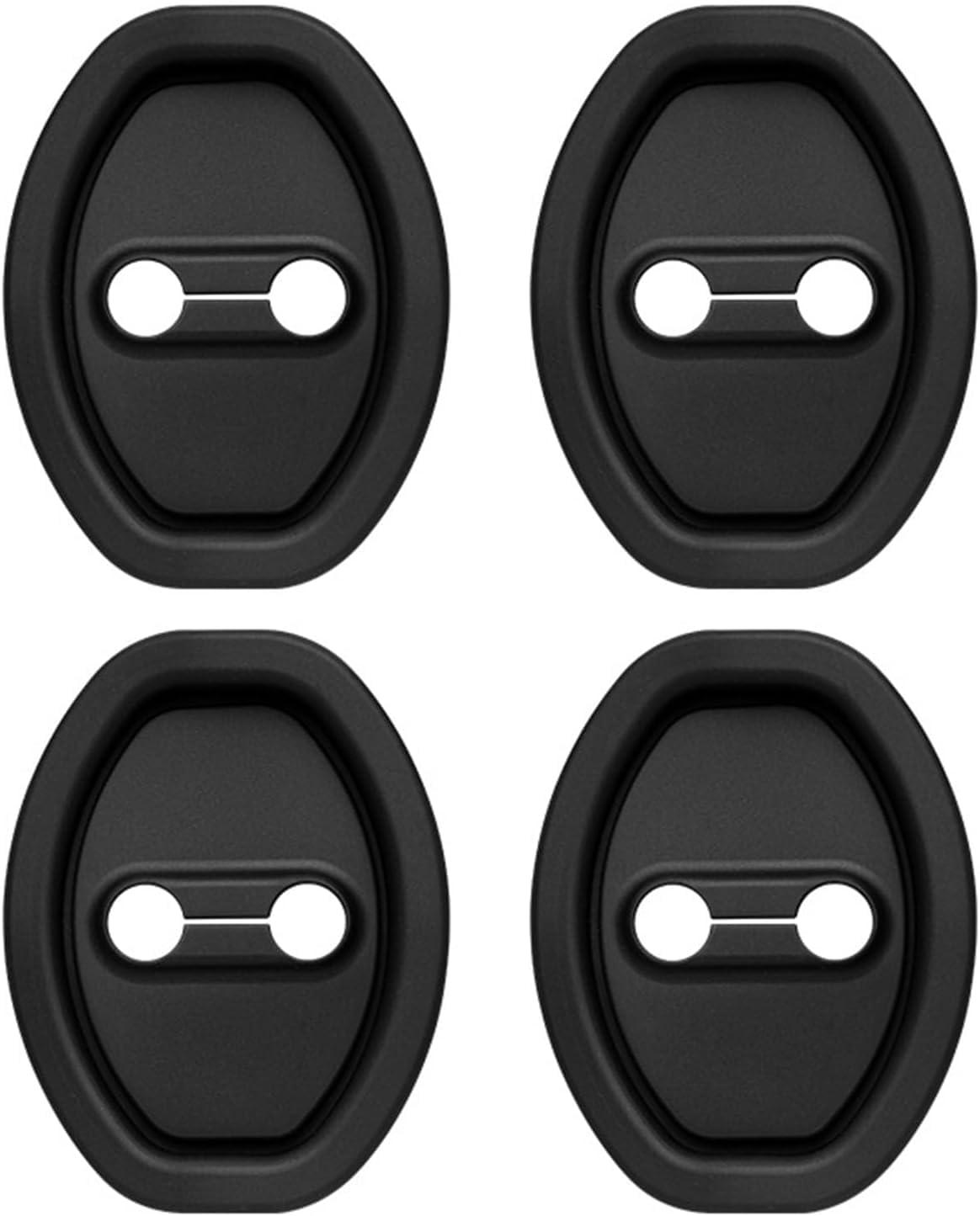 Silicone Car Door Latch Cover Protector for Vehicle Lock Buckle - Thickened Shock Absorbing Waterproof Door Striker Guard Caps Universal Fit for Cars, SUVs and Hatchbacks Pack of 4 Black