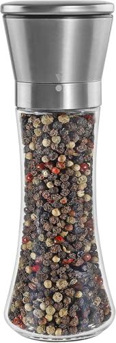 Pepper Grinder or Salt Grinder, Best Spice Mill with Ceramic Blades, Adjustable Coarseness, Black Pepper Mill Grinder Shaker Steel Lid (Big Pepper Mill - 1Pcs)