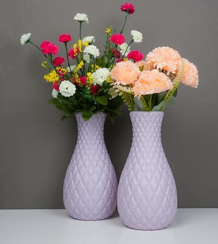 JRM Unbreakable & Lightweight Modern Plastic Flower Vase for Home Décor, Gifting, Bedroom, Office, Living Room, Restaurant, Weddings & Christmas (Pack of 2, Peach) (Flower Not Included)