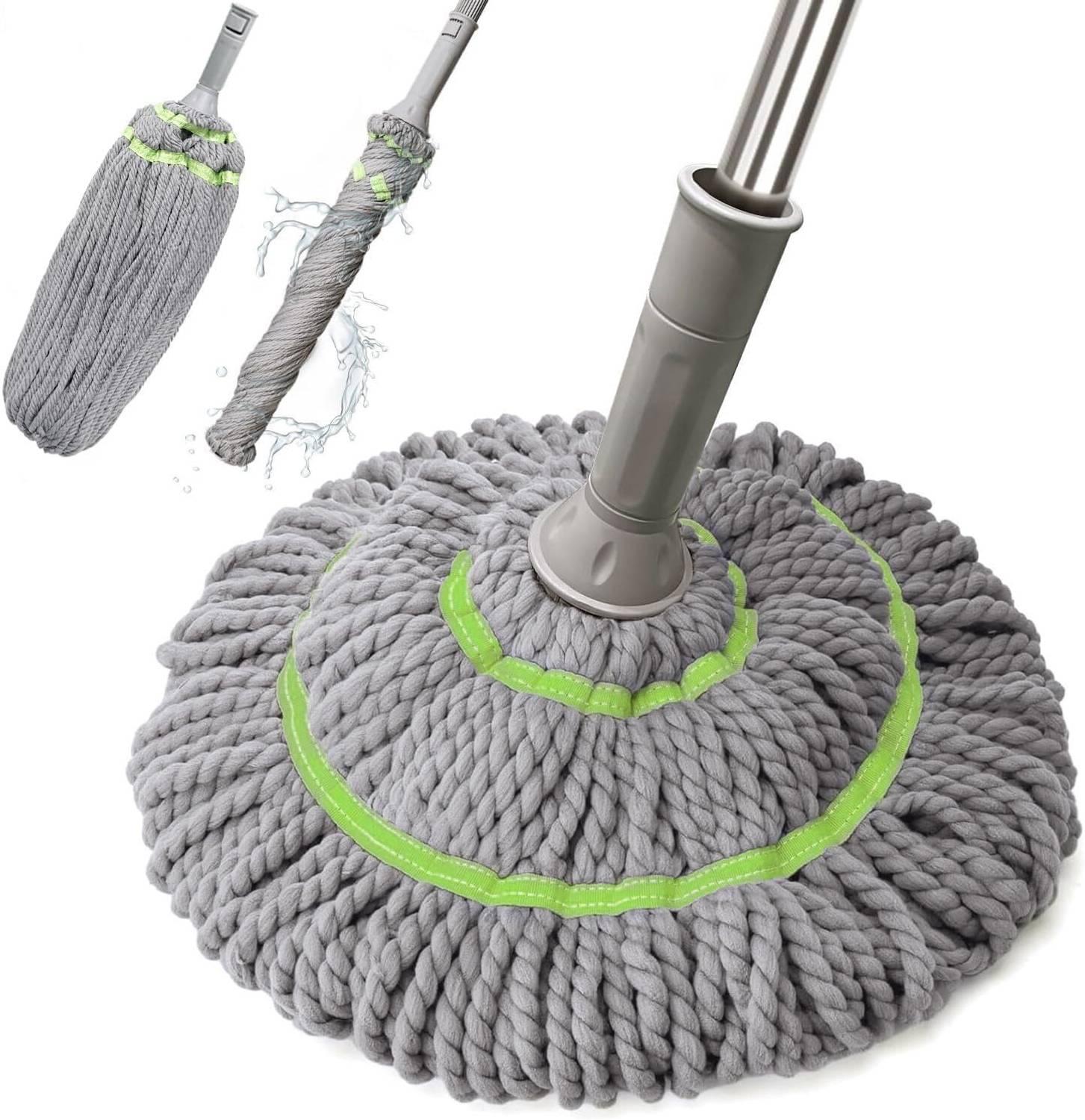 MANTU CREATION Twist Mop for Floor Cleaning Strong Water Absorption Ability Fiber Tow Head Microfibre Wet and Dry Broom