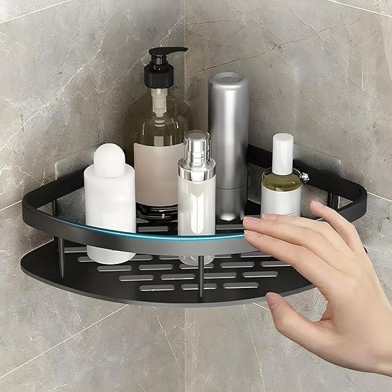 Self-Adhesive Bathroom Corner Shelf Rack Bathroom Corner Organizer Stand Bathroom Organisers Storage Racks Bathroom Shelf/Shelves Corner (Queen) 1