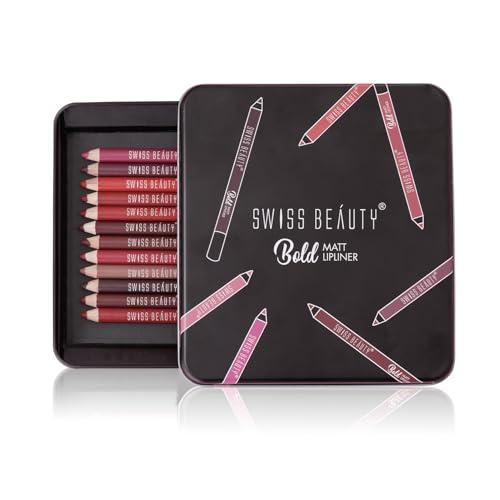 Swiss Beauty Bold Matt Lip Liner | Long-lasting |Matte Finish | Non-drying | Shade-12, 1.6gm