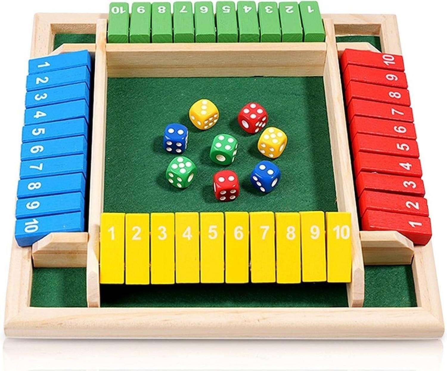 KNK Infotain Montessori Color Shut the Box – Educational Wooden Board Game for Children 3+ Party & Fun Board Game