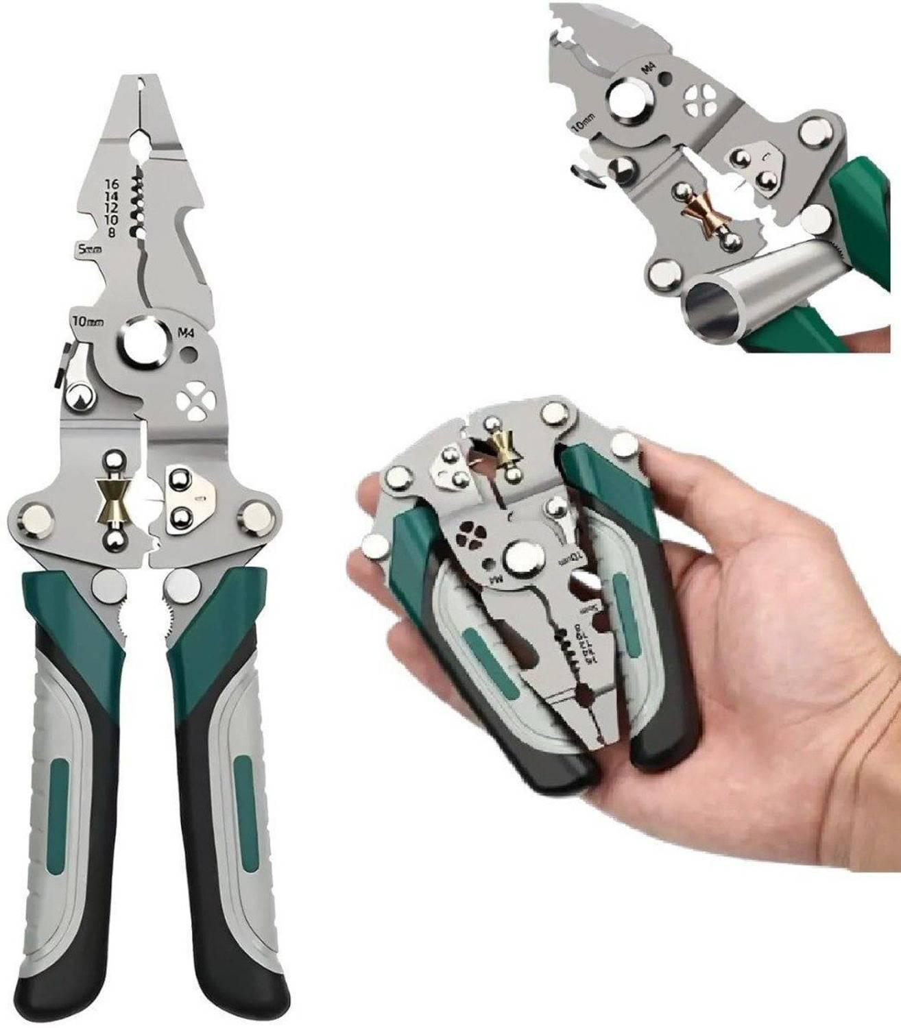 Bajrayo Multifunction Foldable Wire Cutter & Wire Stripper | Wire Crimping Tool Multi Utility Plier
