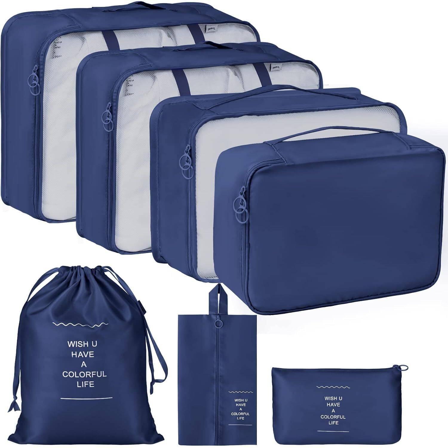 Mungat 7pcs Set Travel Organizer Packing Cubes Lightweight