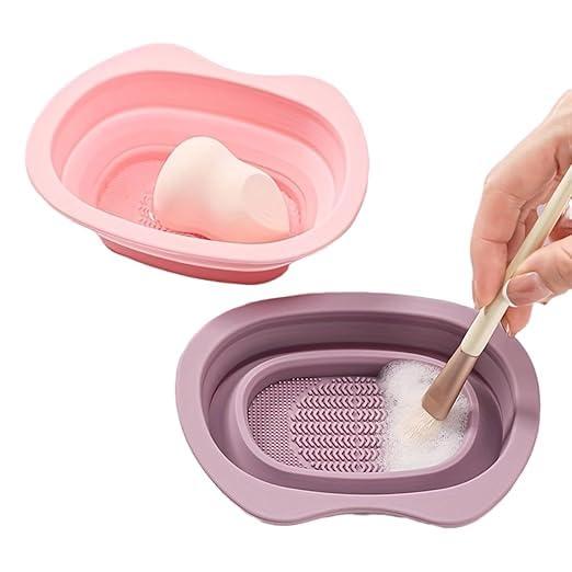 Foldable Makeup Brushes Cleaning Silicone Mat Cleaner Pad For Beauty Blender, Sponge, Brush (MULTI) (PACK OF 1)