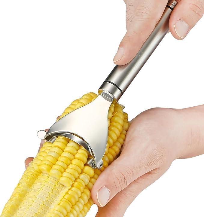 Stainless Steel Corn Peeler | Handheld Kernel Remover Tool for Corn on The Cob | Easy Corn Stripper for Kitchen, Salad, Soup & Food Preparation
