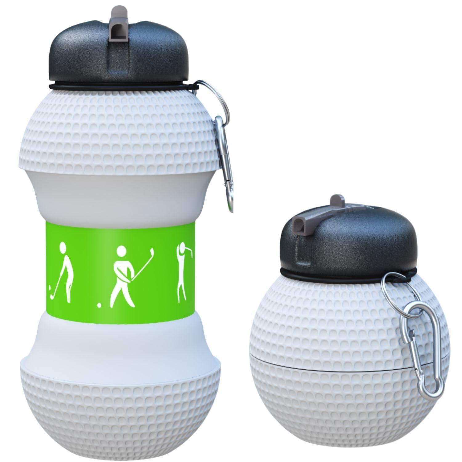 Football Design Silicone Water Bottle | Expandable Sipper Bottle For Home/Office/Gym/Sport/Outdoor/Trekking | Foldable Leakproof Water Cup With Carabiner Clip (Pack of 1,Multicolor)(550ml)