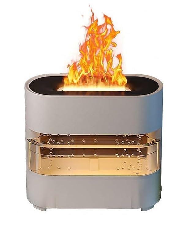 Flame Effect Diffuser Humidifier with LED Night Light, USB Ultrasonic Cool Mist Air Humidifier, Essential Oil Diffuser for Bedroom, Home, Office, Yoga, Spa, Quiet Mist Maker