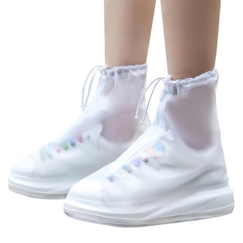 SILENCIO Rain Boots Shoe Covers Waterproof for Men Women Shoe Protectors with Zipper Not-Slip Reusable Overshoes Galoshes for Hiking Climbing Camping Cycling Rainy Day (XXL)