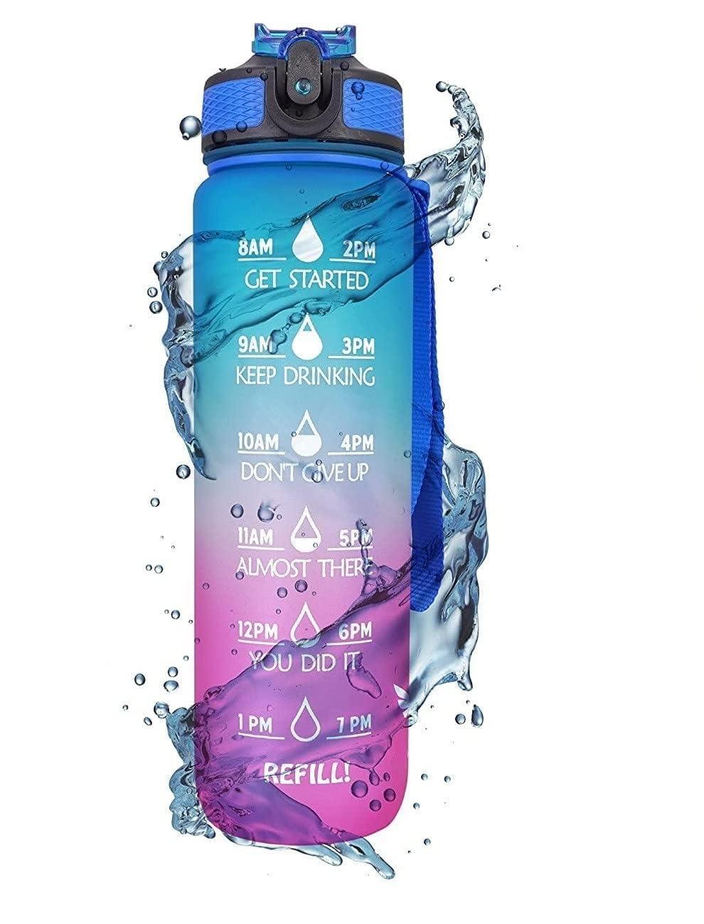 Unbreakable Motivational Tritan Plastic 1-Liter 1000 Ml Sipper Water Bottle