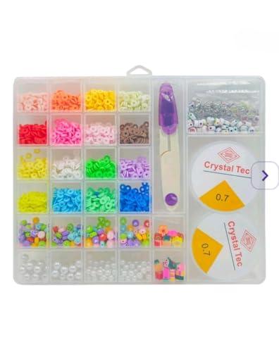 Colorful Bead Box Kit with Alphabet Beads and Thread, DIY Jewelry Making for Bracelets, Necklaces and Keychains, Craft Kit for Kids and Adults with Tools (MG9112)