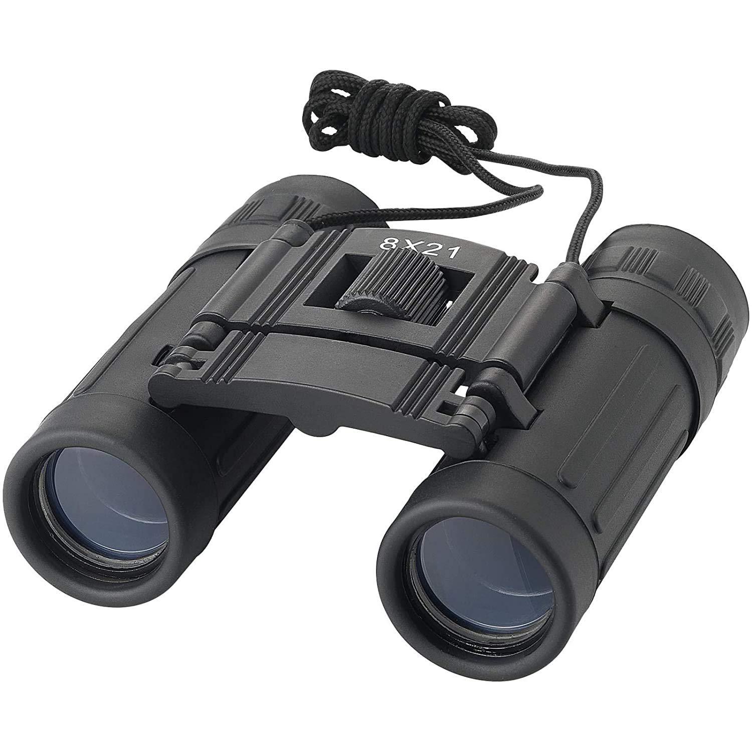 SONIQE 8x21 Compact Zoom Binoculars Long Range 3000m Folding HD Powerful Mini Telescope BAK4 FMC Optics Sports Camping (Black)