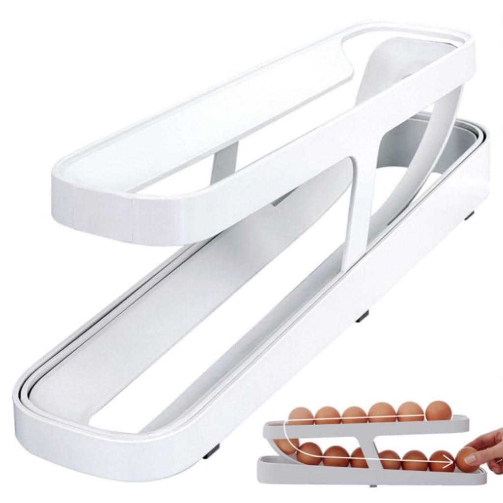 Automatic Rolling Eggs Dispenser Double Layer Rolldown Ideal for Organising Refrigerators Egg Holder for Fridge storage basket egg holder for fridge egg egg tray for fridge