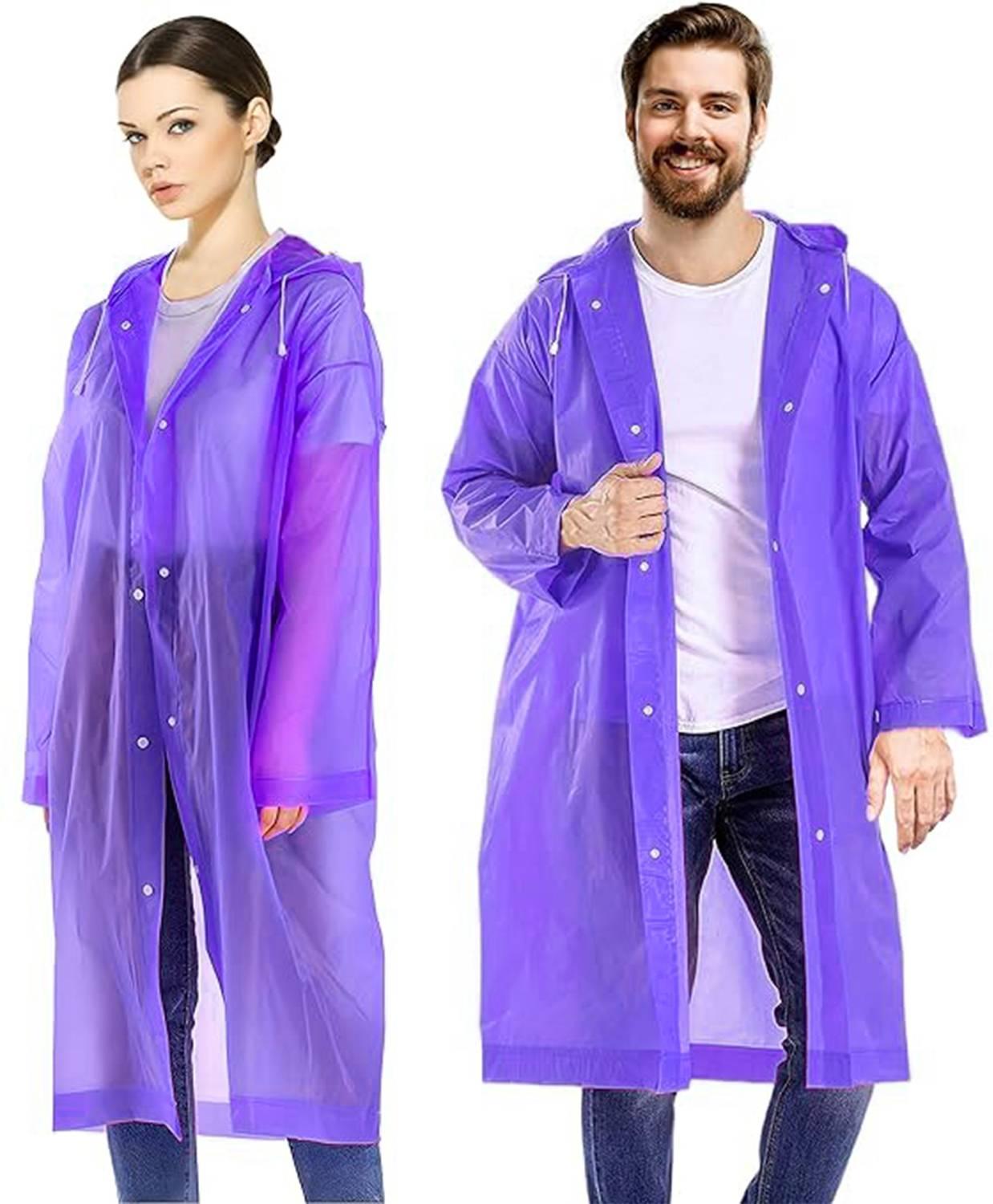 Robustt Waterproof Rain Poncho | Reusable | Lightweight | Fashionable |Purple Pack of 1 Solid Men & Women Raincoat