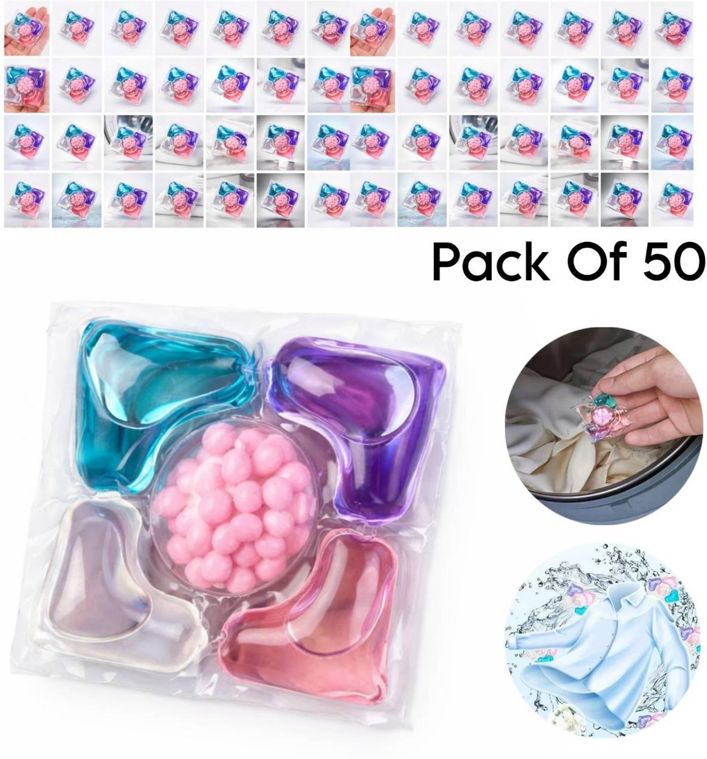 ZORIADA Premium Multi Chamber Laundry Detergent Pods with Power Clean Gel Beads None Detergent Pod