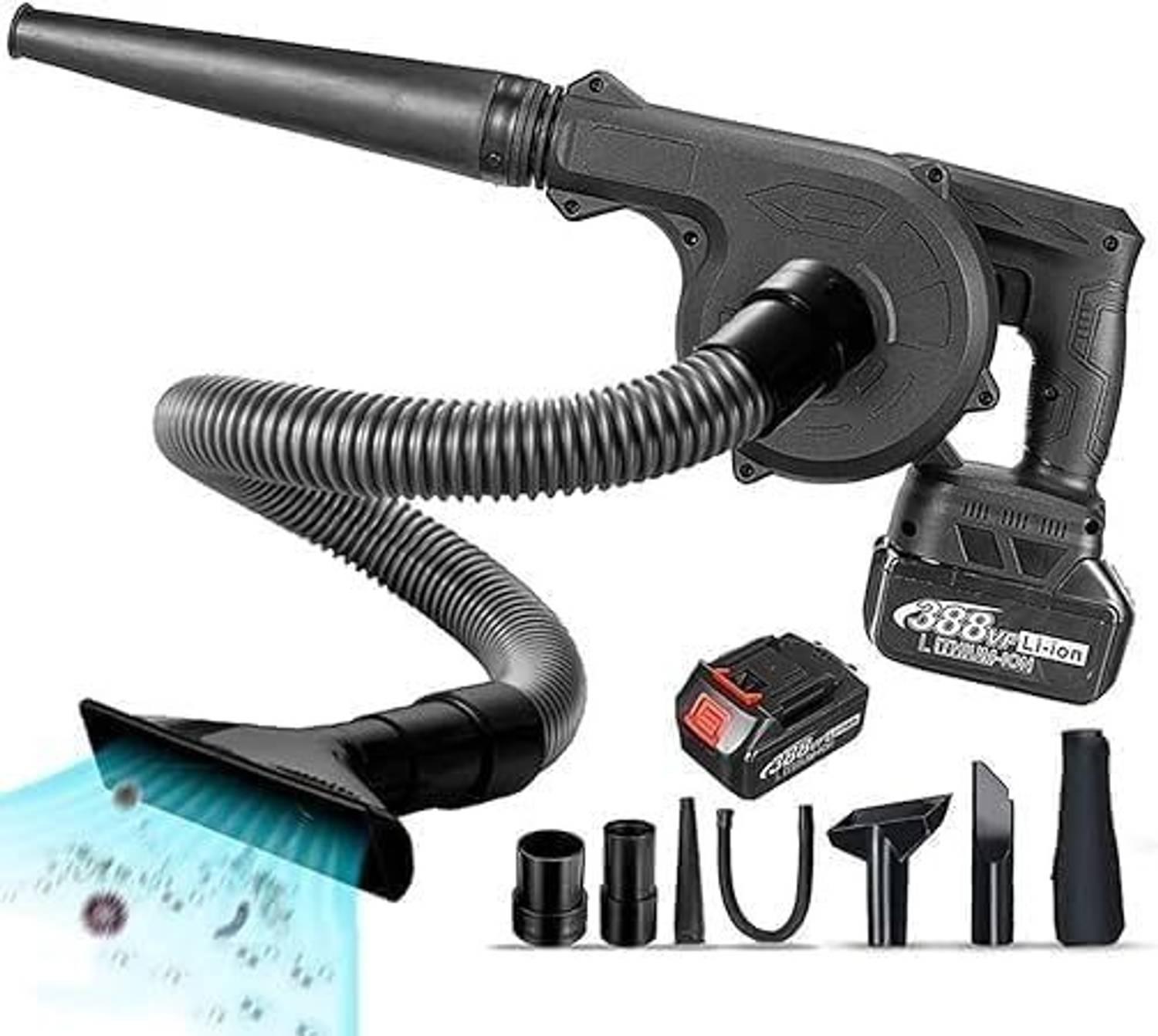 Neel Madhav 2-In-1 Cordless Electric Leaf Blower with Battery Power (Cordless Vacuum) Airfoil Air Blower