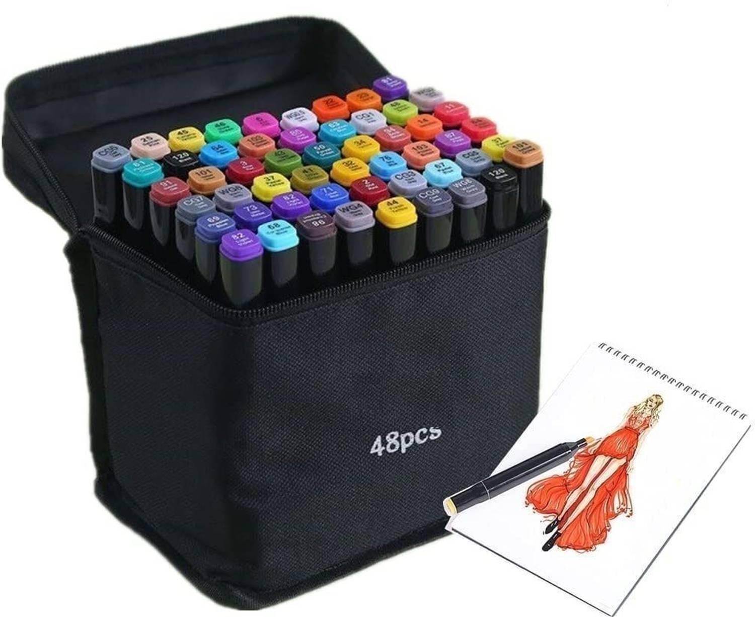 Honch 48 PCS Markers Dual Tips Permanent Art Markers Pen