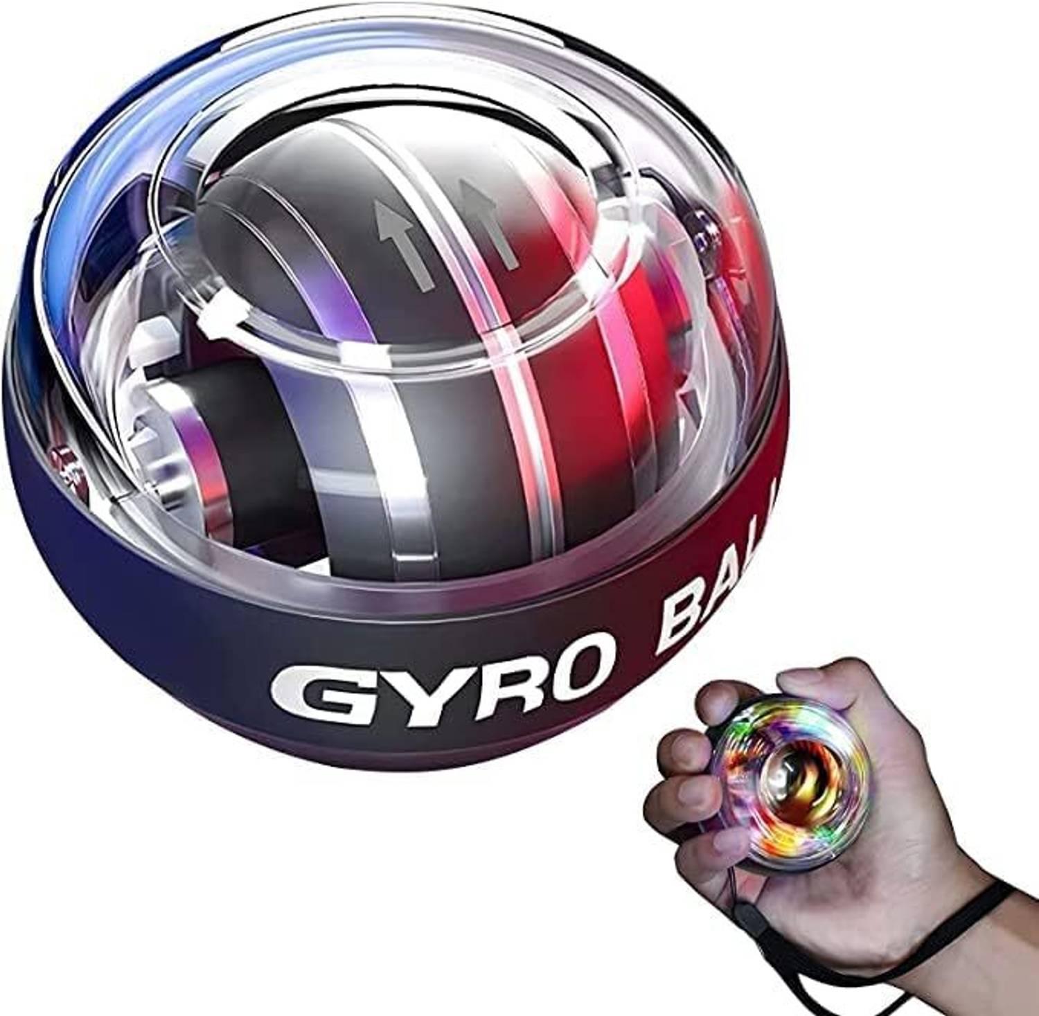 zimingsales Wrist Trainer Power Gyro Ball, Hand Forearm Strengthener, Colorful Lighting Ball Gym Ball