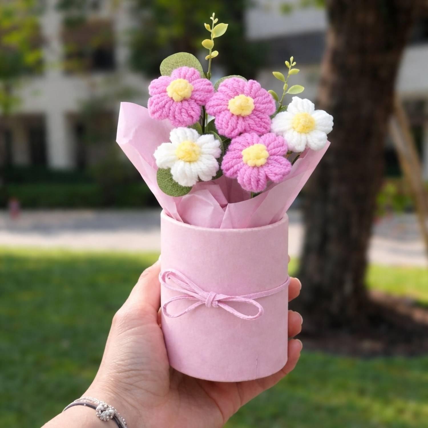HARIANSH ENTERPRISE Multicolor Daisy Artificial Flower with Pot