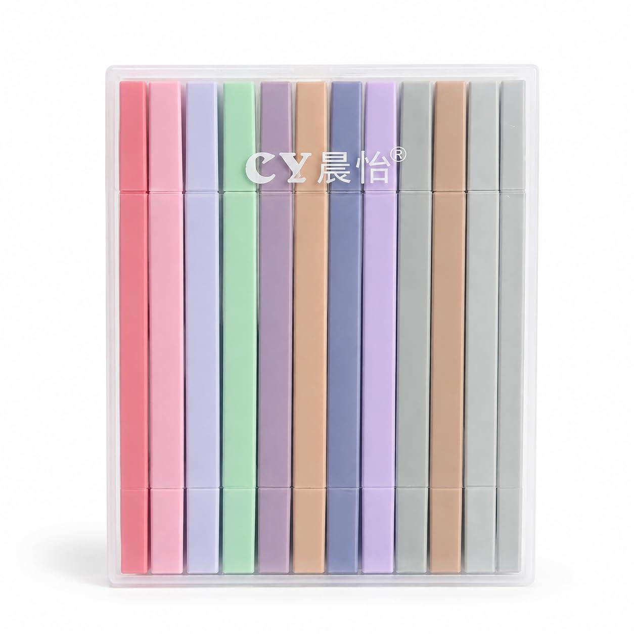 CY Pastel Highlighter Marker Set with Transparent Case