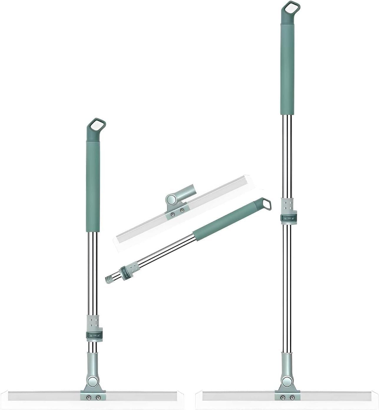 Magic Broom Sweeper with Extendable Handle, 2 in 1 Tiles Cleaning Scrubber and Wiper for Floor, Toilet, Glass, Window, Wall, Kitchen Floor Cleaning Mop with Long Handle, for Wet & Dry Cleaning Wipers