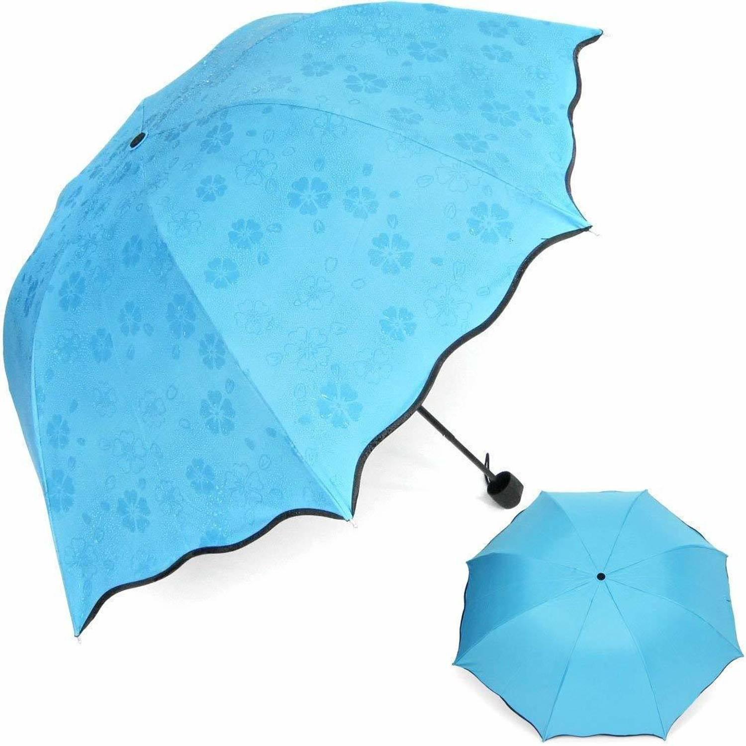 DHARMISHO Fancy Magic Umbrella Changing Secret Blossoms Occur with Water Magic Print Umbrella