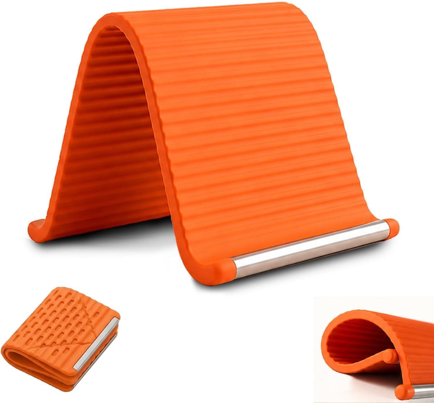 Portable Foldable Phone Stand Silicone & Aluminium Desktop Mobile Holder, Universal Adjustable Anti-Slip Table Mount for Home, Office, Travel, Video Calls & Study