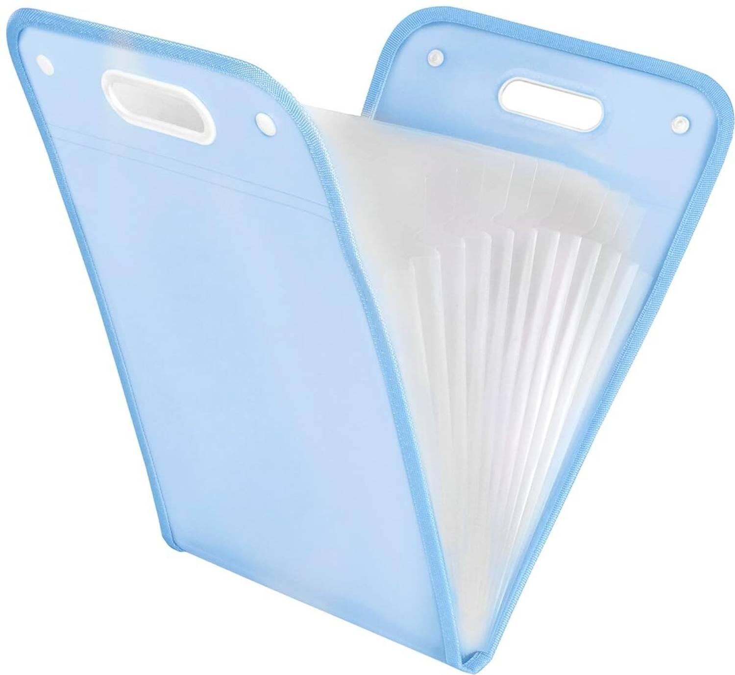 JUDEE Plastic 13 Pocket Vertical Expanding File Folder With Chain Pocket And Accordion File Folder Organizer for FS Letter Size Paper Document HolOrganizer for School, Home, Office