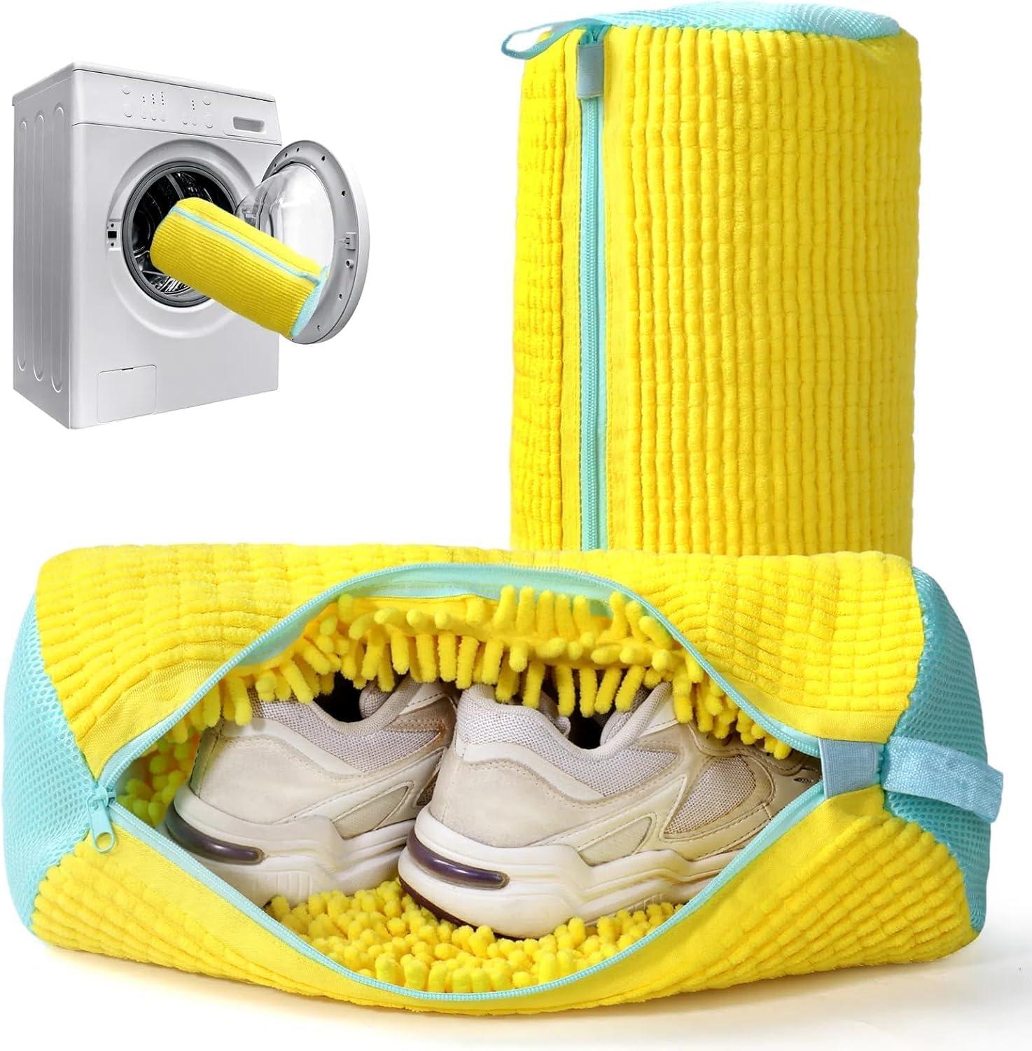 Shoe Washing Machine Bag, Invisible Zipper Side Opening Shoe Washing Bag for Washer and Dryer, Shoe Laundry Bags for Sneakers, Reusable Shoe Cleaning Bag for All Shoe Sizes(Laundry Shoe Bag)