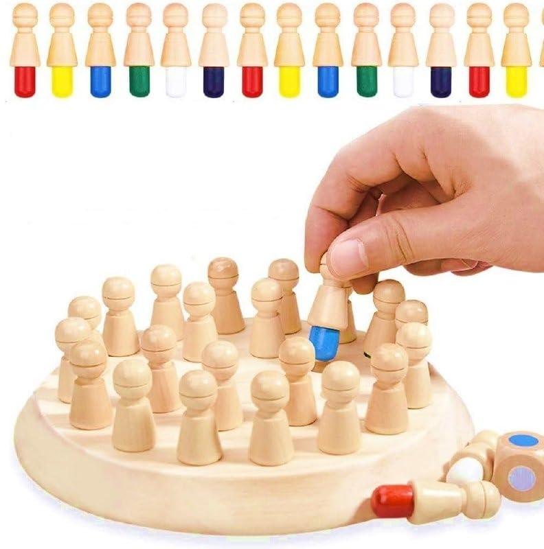 Wooden Memory Chess Matching Game +Family Board Games for Kids and Adults, Montessori Preschool Learning Educational Toy for Toddler 3+ Year Old, Birthday Gift for Boy Girl