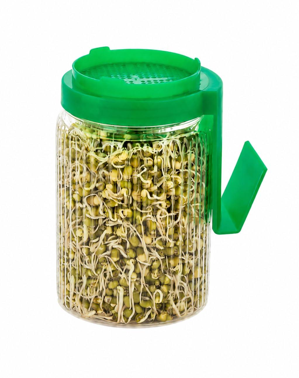 Sprouts Maker Jar Original Patented Design, Premium Glass, BPA-Free Lid with 132 Ventilation Holes, Built-in Drainage Stand, Bean & Grain Sprouter | 720 ML