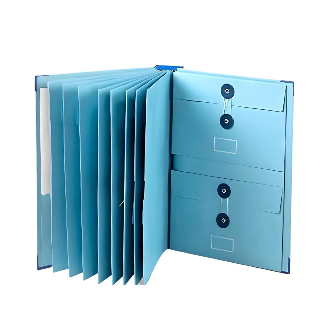 Blue Document Organizer Folio with Labels - Personal & Family Emergency & Life Binder Organizer Kit