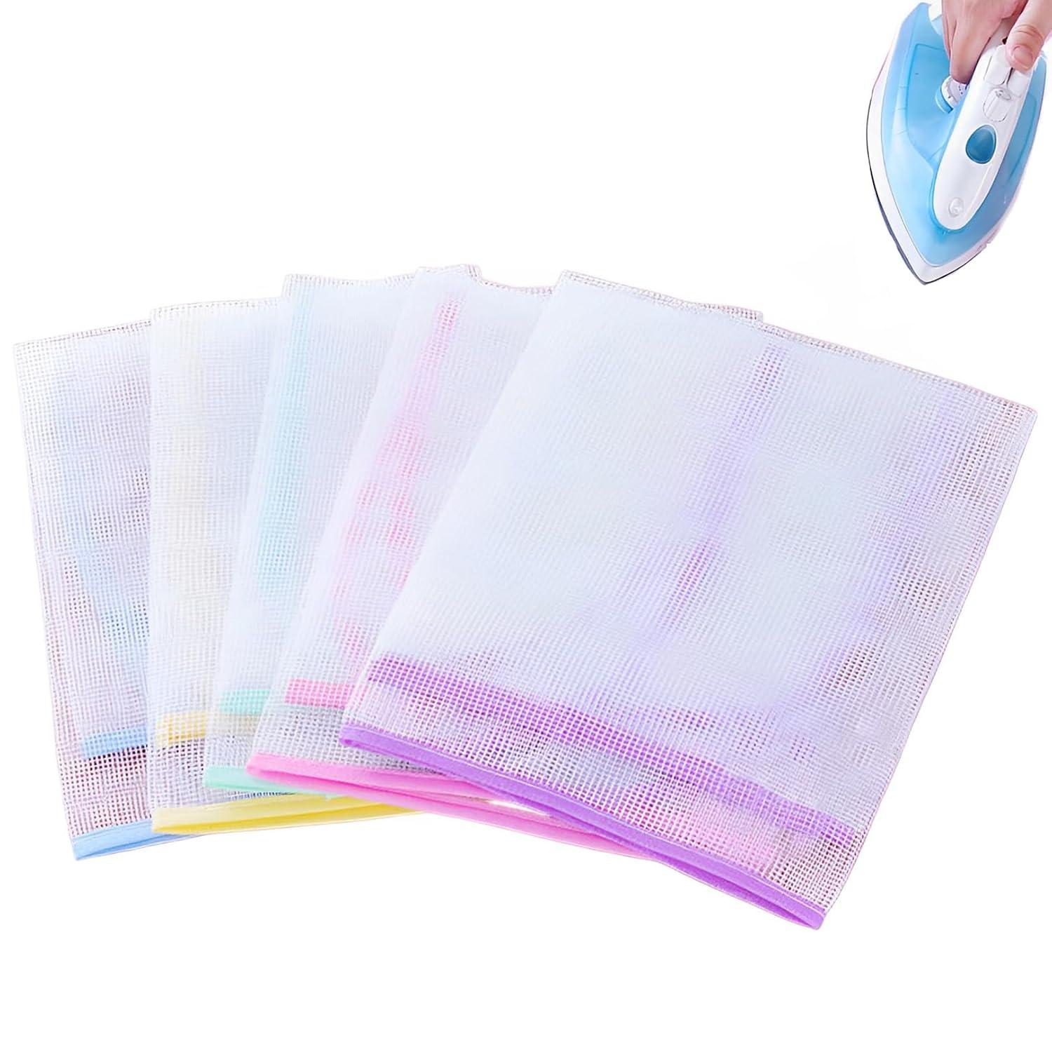 5Pcs Ironing Cloth, Pressing Cloth, Pressing Iron for Clothes, Ironing Pad, Ironing Mat, Travel Iron Mat, Mesh Fabric Iron Pressing Cloth, Protector Pressing Cloth Pad for Easy Ironing and Protection
