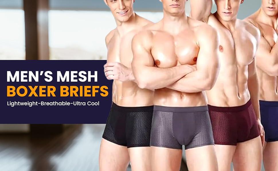 Parent Men Breathable Pouch Underwear Packs Mesh Boxer Briefs | Air Ventilation Boxer Brief | (Pack of 3)