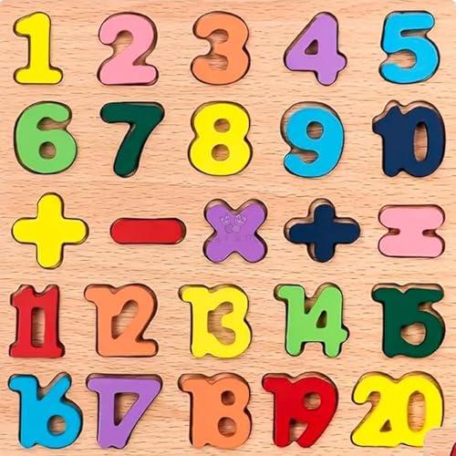 Trinkets & More 123 Numbers Puzzles Game Learning Board (1-20) Maths Toy for Toddlers Preschoolers Early Educational 2+ Years (8x8 Inches 1-20 Numbers)