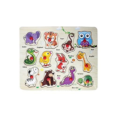 Baal Wooden Puzzle Toy Learning Educational Jigsaws Puzzles for Kids (Multi color10)