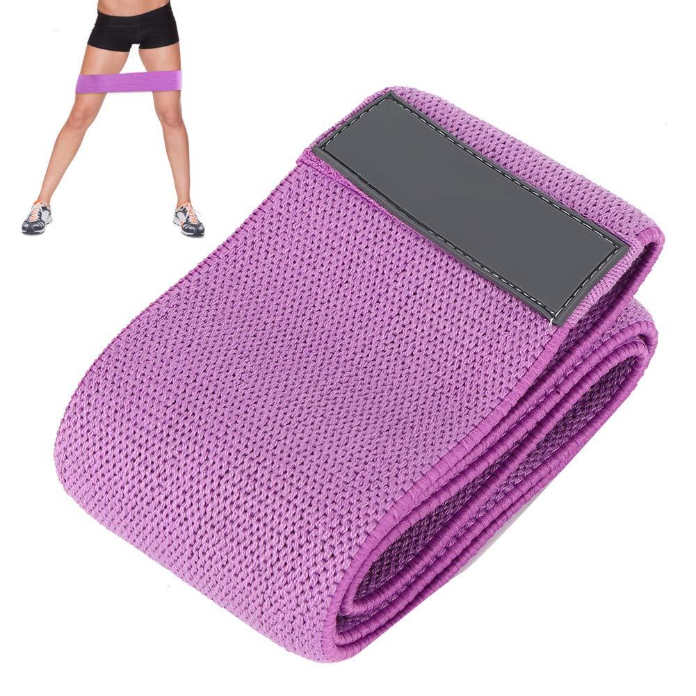 Generic Fitness Resistance Belt, Polyester Fiber High Flexibility Yoga Resistance Belt, Buttocks Training Yoga Pilates for Fitness(Purple)'