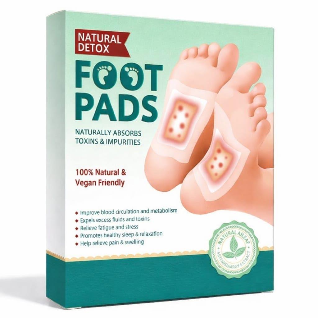 Natural Detox Foot Pads for Feet | Herbal Detox Patches for Night Use | Relaxation, Stress Relief & Foot Care | 10 Patches