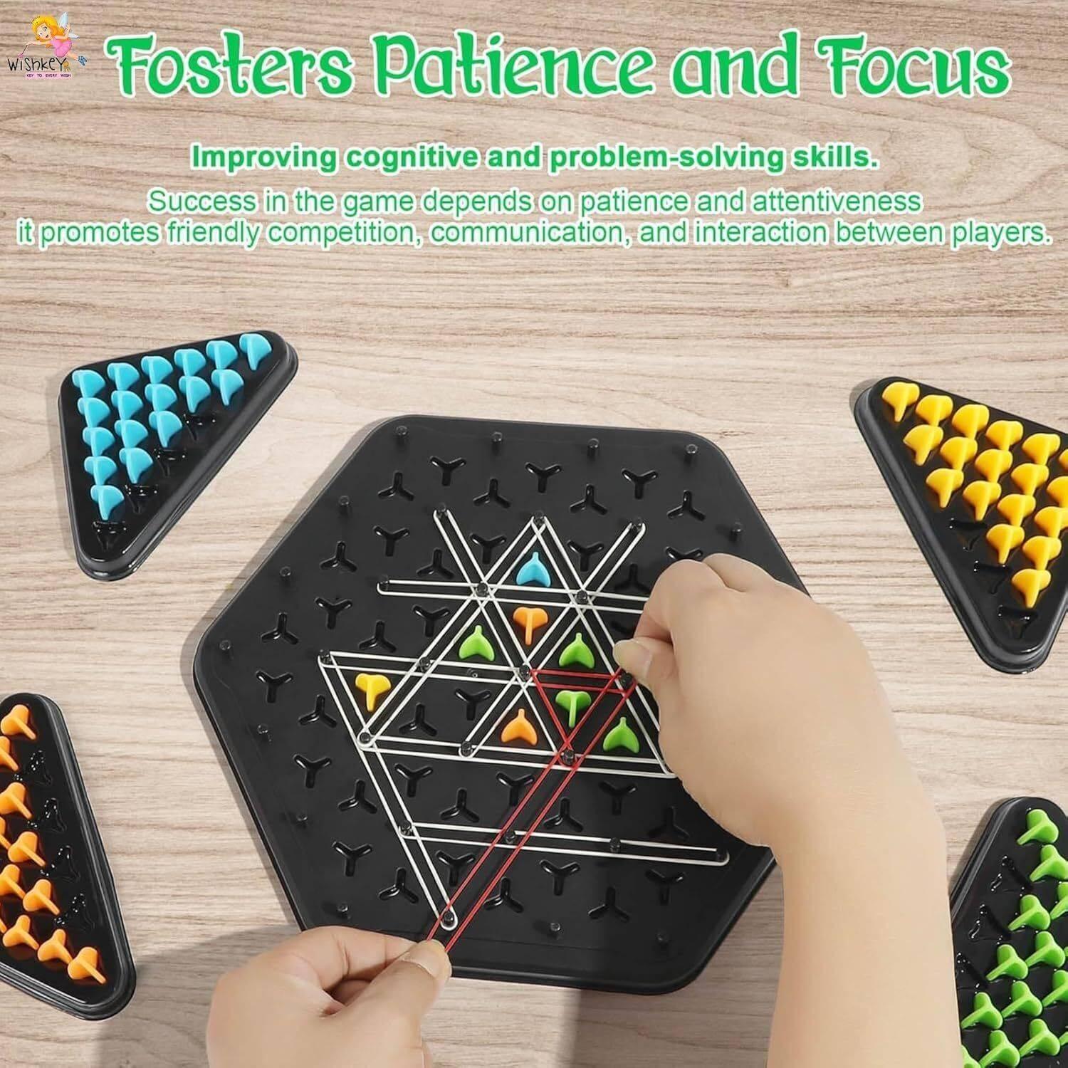 NIMYANK Triangle Chess Game, Strategy Board Games for Kids, Rubber Band Game NI12 Board Game Accessories