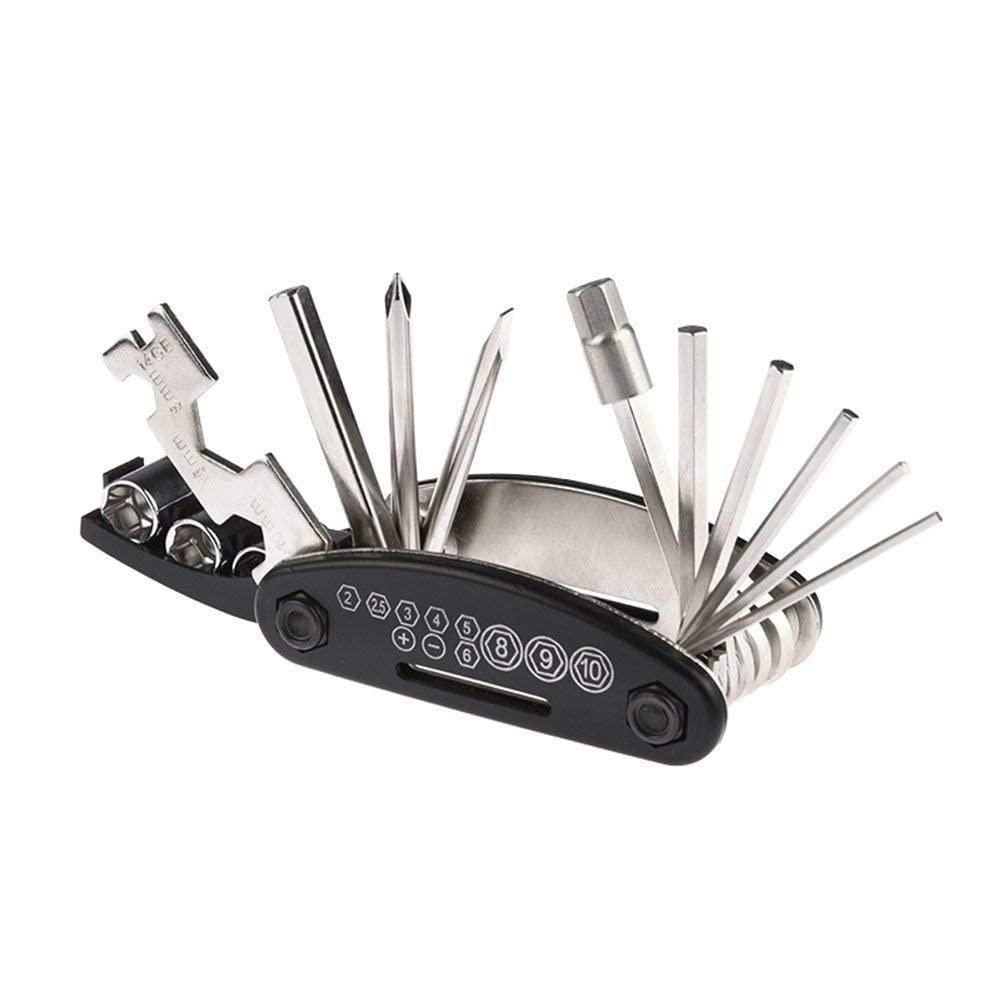 16-in-1 Multi-Functional Bicycle Repair Tool Kit – Durable Metal Bike Multitool with Allen Keys, Spoke Wrench & Spanner | Compact Portable Tool Set for Road & MTB Bikes | Multicolor