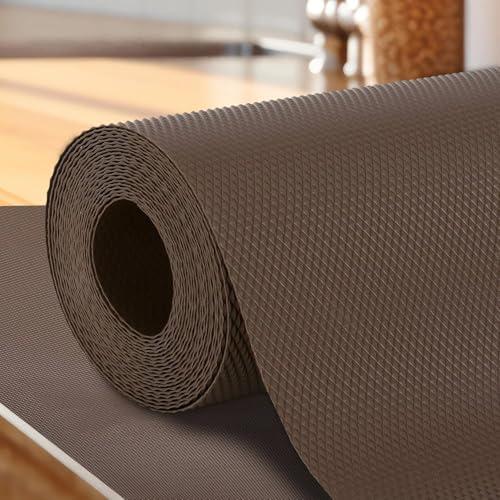 Kitchen Drawer Shelf Liner Mat Roll 45 cm x 5 m - Non Slip Waterproof EVA Cabinet Cupboard Protector Sheet, Washable Cut to Size Fridge Mat for Shelves, Wardrobes, Drawers (White Grid)