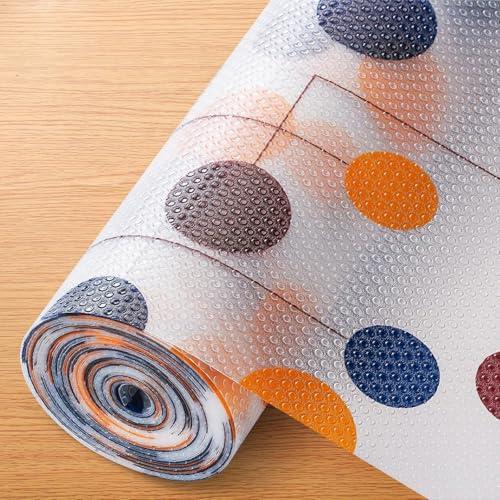 Printed Shelf Liners for Kitchen Shelves, Drawer Mat, Shelf Liner, Fridge Mats, Kitchen Cabinet Drawer Mat Liner Sheets Polka Dots 45 Cm X 3 M