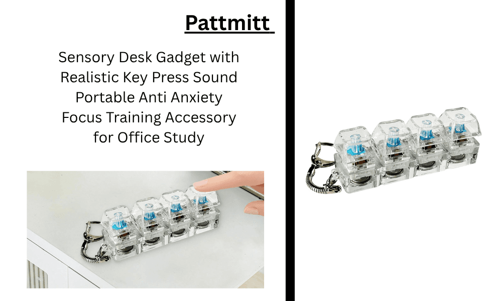Keyboard Fidget Clicker Toy Mechanical Style Stress Relief Sensory Desk Gadget with Realistic Key Press Sound Portable Anti Anxiety Focus Training Accessory for Office Study