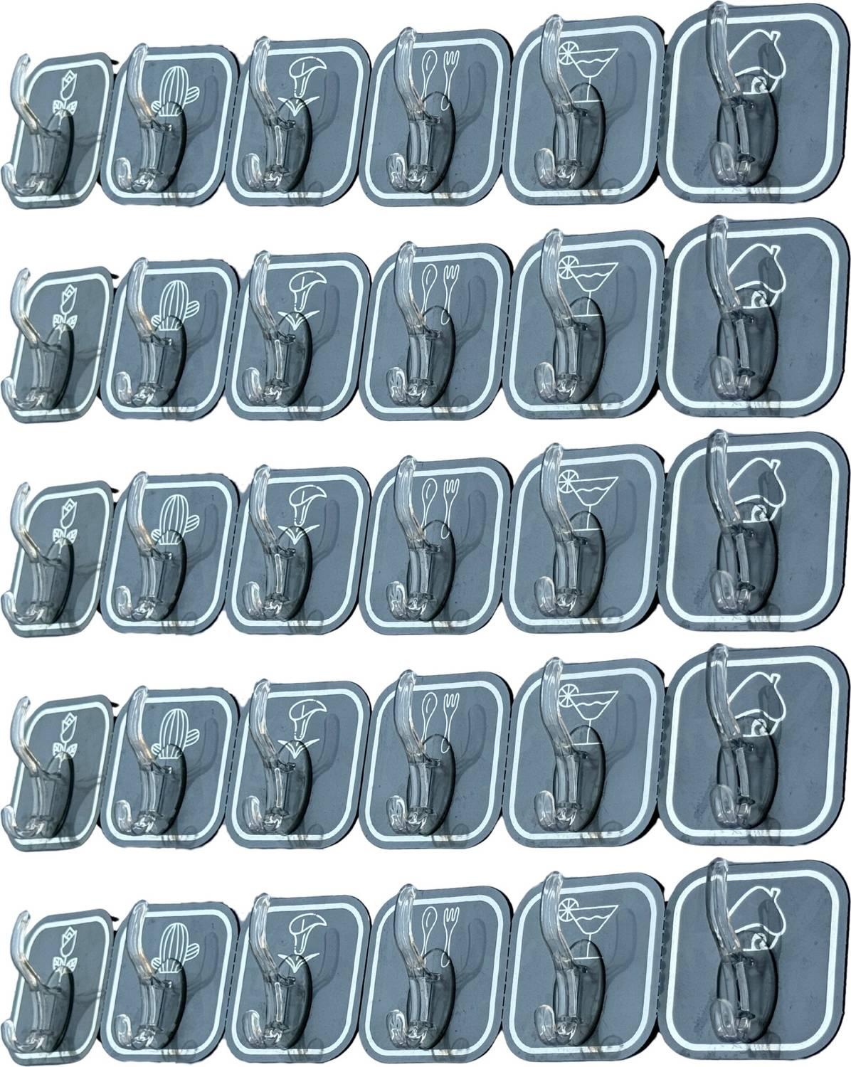 BESTZONE RETAIL MALL Self Adhesive 6 Hooks In 1 Wall Hanging Hook Rail Without Drill For Home&Kitchen Hook Rail 5