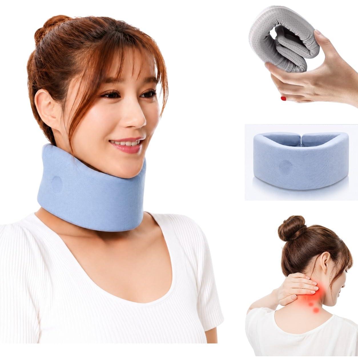 PACK OF 1 Cervical Neck Support Collar for Pain Relief Soft Foam Adjustable Neck Brace for Men Women Lightweight Breathable Cervical Support Belt for Neck Stiffness Travel Office Daily Use