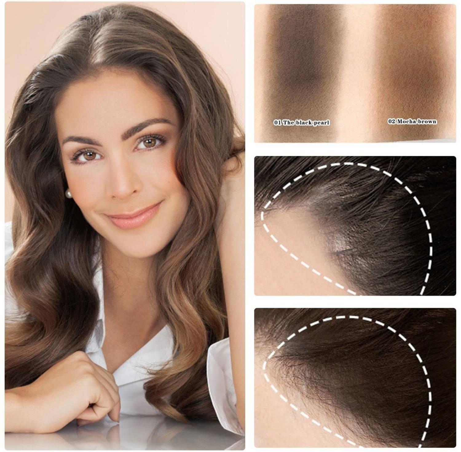 YAWI Sponge Pen, Hairline Shadow Powder Stick, Quick Root Touch-Up Hair Makeup Eyebrow Stencil