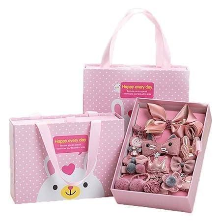 Hair Clips for Baby Girls Toddlers, Assorted Fashion Hair Accessories, 16 Pcs Gift Set Box