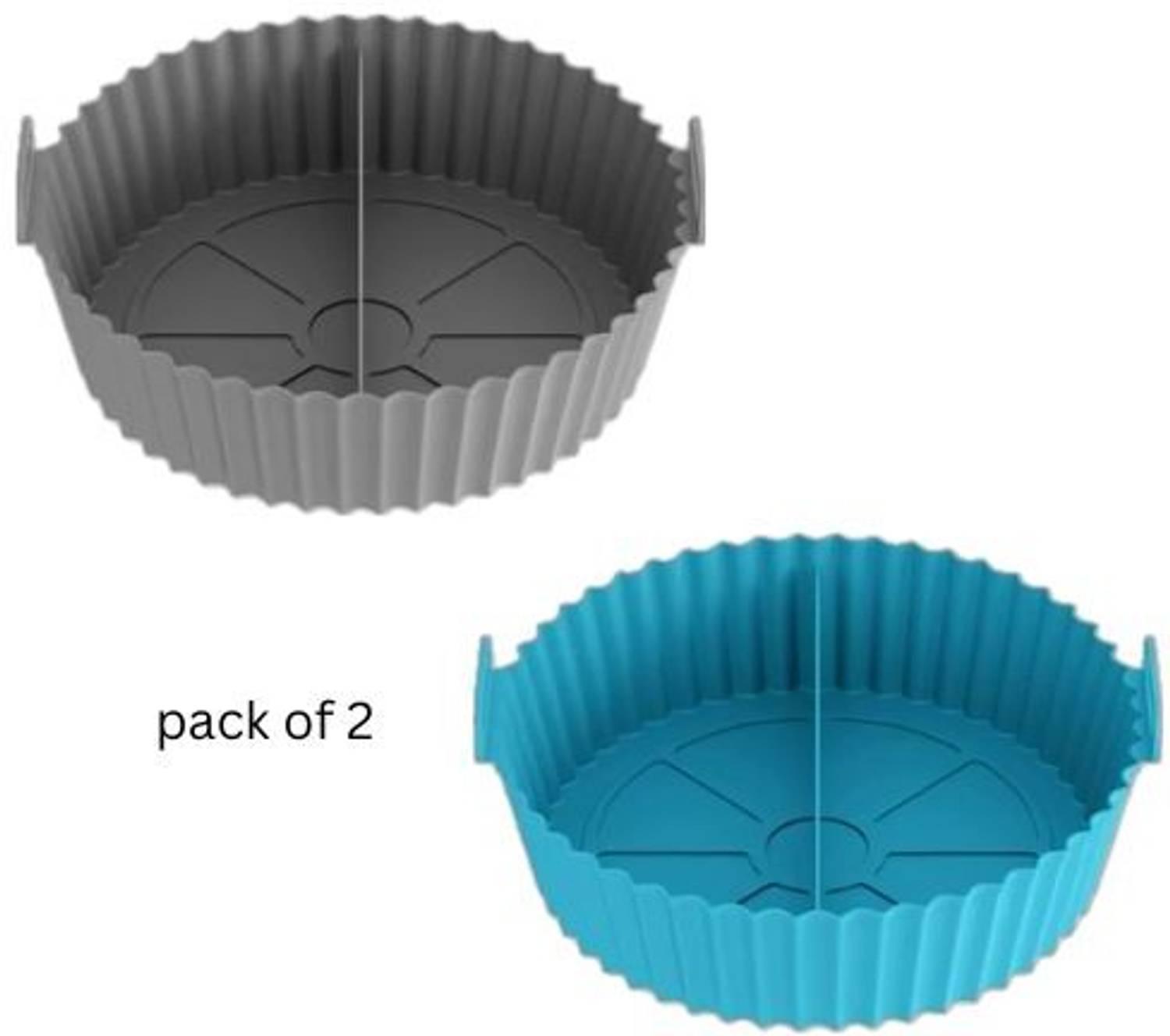 rcomena AirFryer-Blue-gray Silicone Alr Fryer Tray Airfryer Tray Airfryer Tray